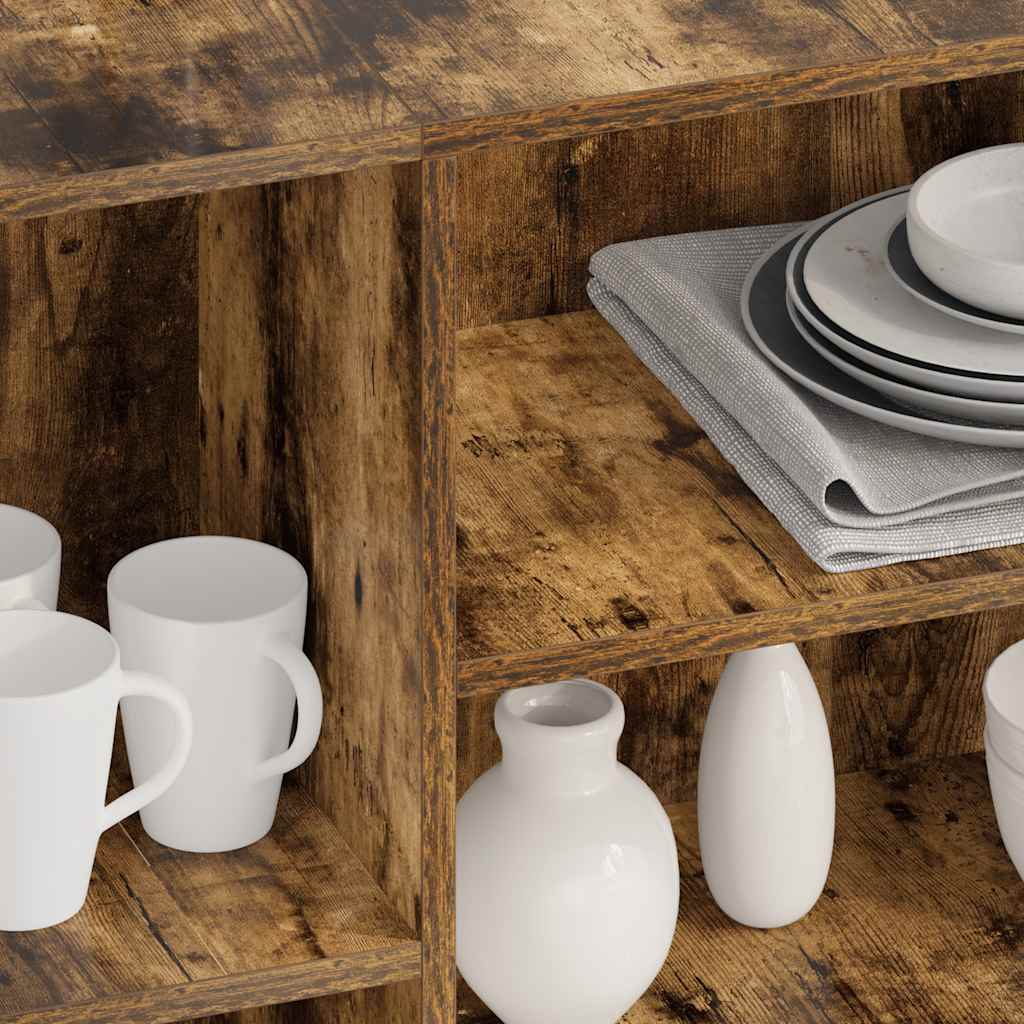 vidaXL Buffet chêne fumé 120x30x75 cm en bois d'ingénierie