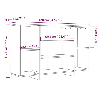 vidaXL Buffet marron aspect chêne 120x30x75 cm Bois d'ingénierie