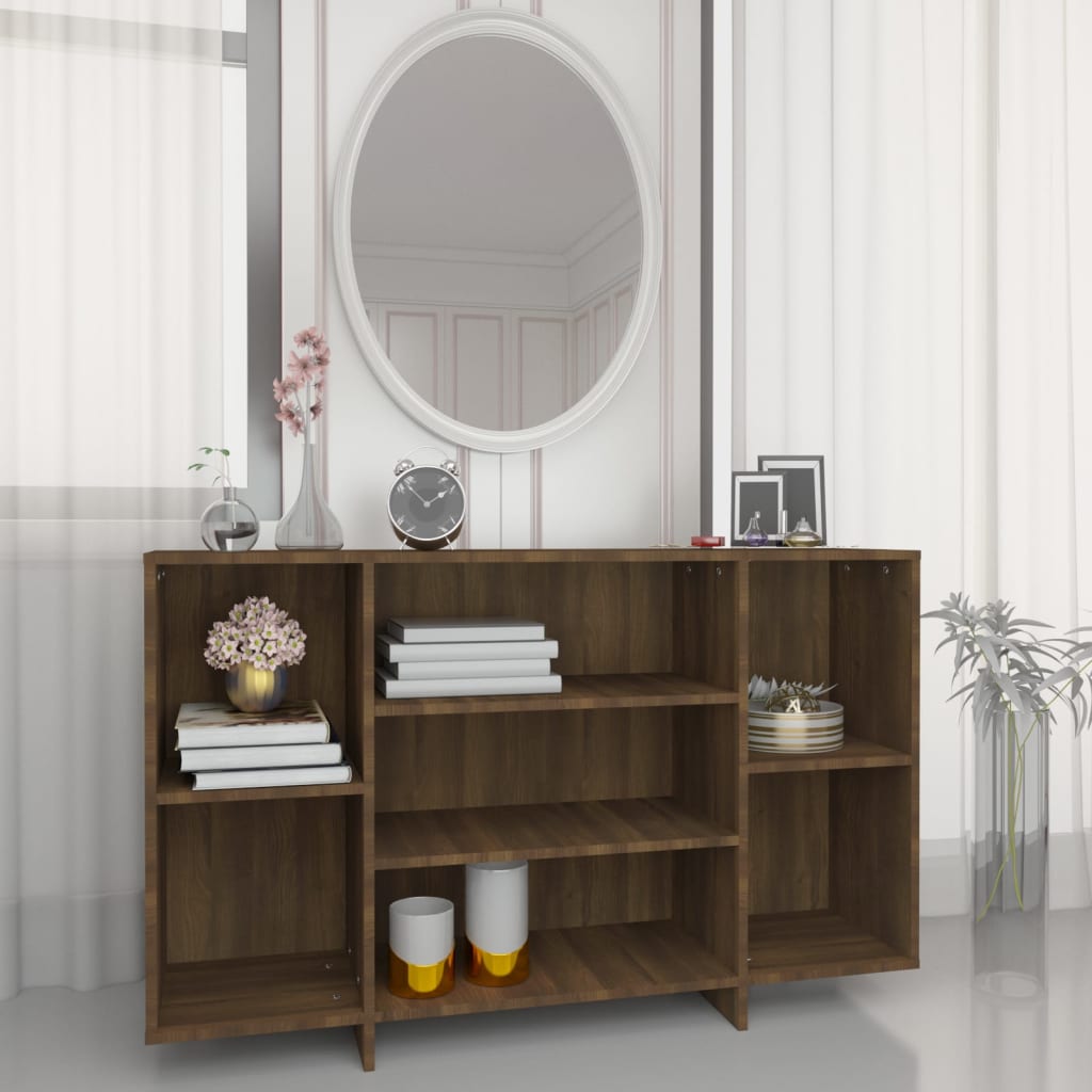 vidaXL Buffet marron aspect chêne 120x30x75 cm Bois d'ingénierie