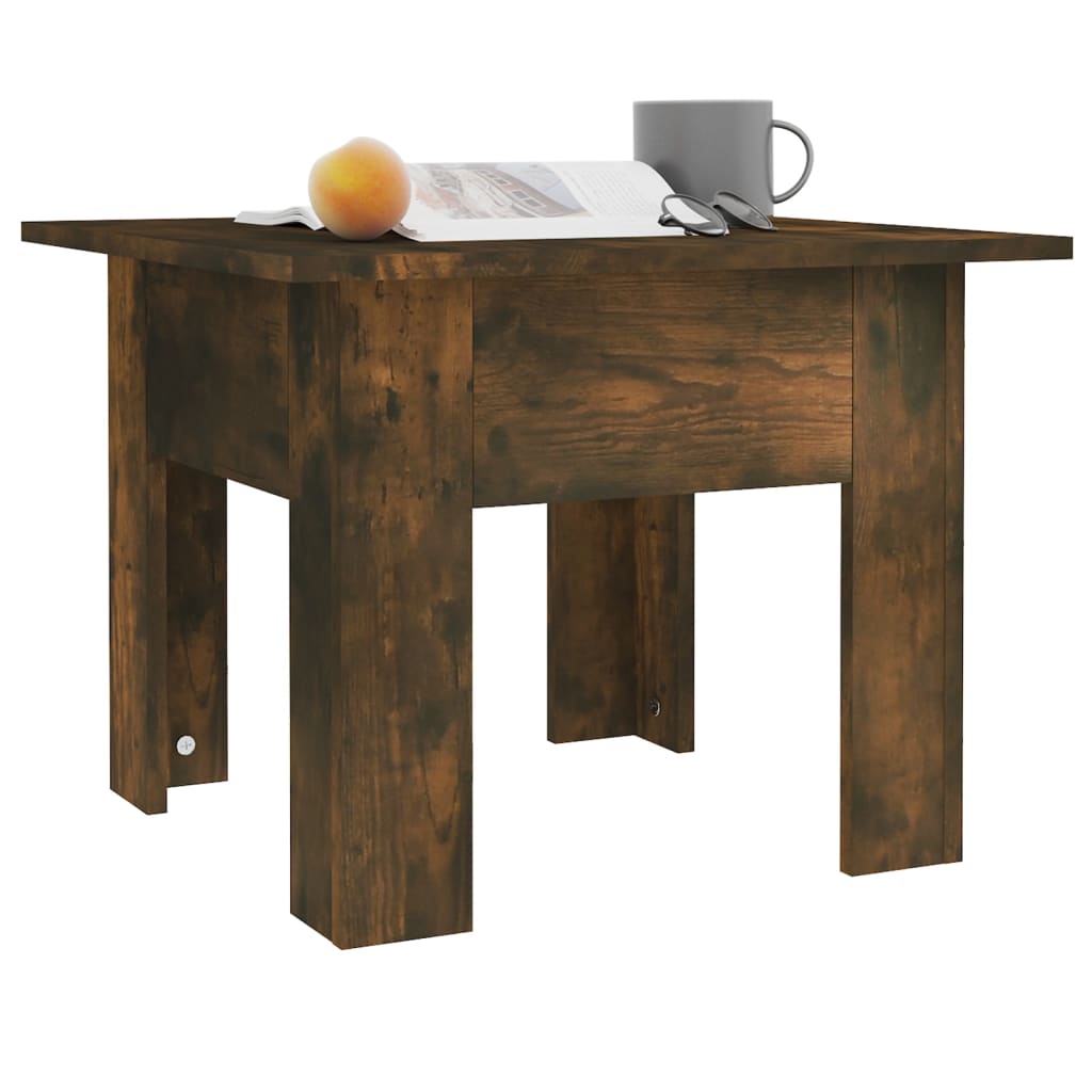 vidaXL Table basse en chêne fumé 55x55x42 cm, bois d'ingénierie