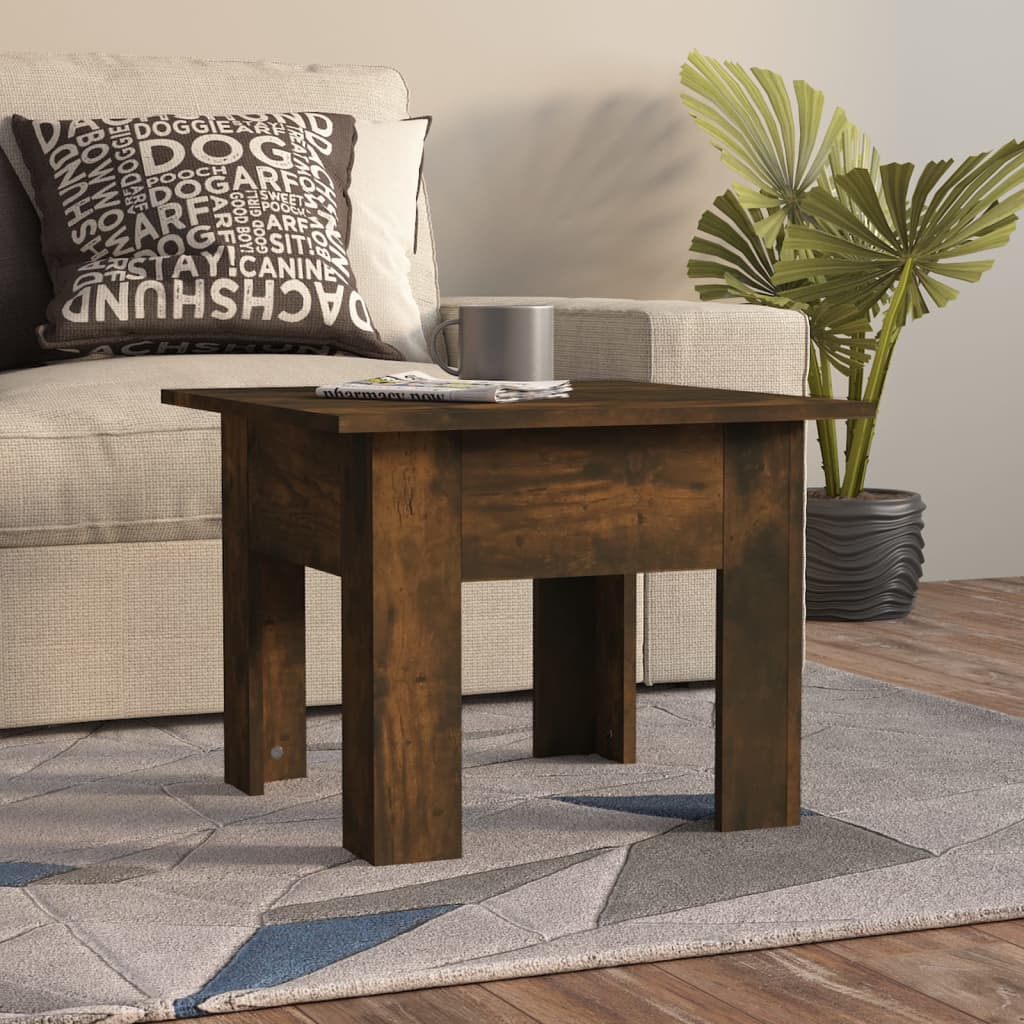 vidaXL Table basse en chêne fumé 55x55x42 cm, bois d'ingénierie
