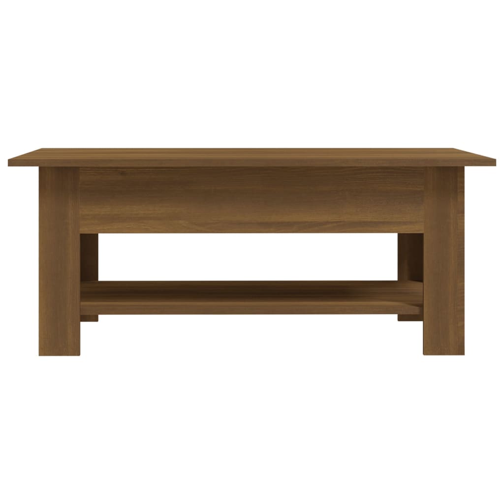 vidaXL Table basse aspect chêne marron 102x55x42 cm, bois d'ingénierie