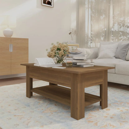 vidaXL Table basse aspect chêne marron 102x55x42 cm, bois d'ingénierie