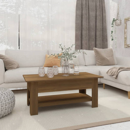 vidaXL Table basse aspect chêne marron 102x55x42 cm, bois d'ingénierie