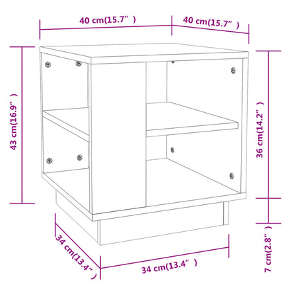 vidaXL Couchtisch Räuchereiche 40x40x43 cm Holzwerkstoff