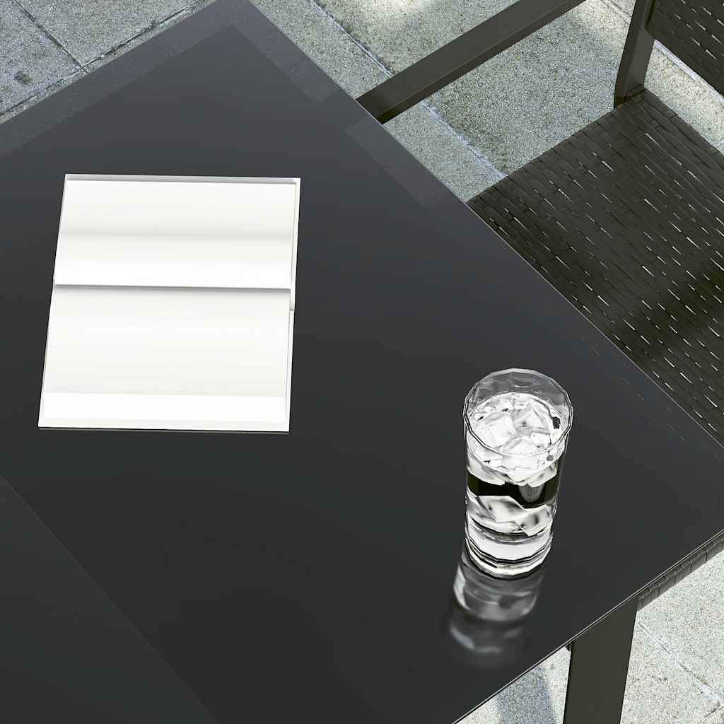 vidaXL Garten-Esstisch Schwarz 140x70x74 cm Stahl und Glas