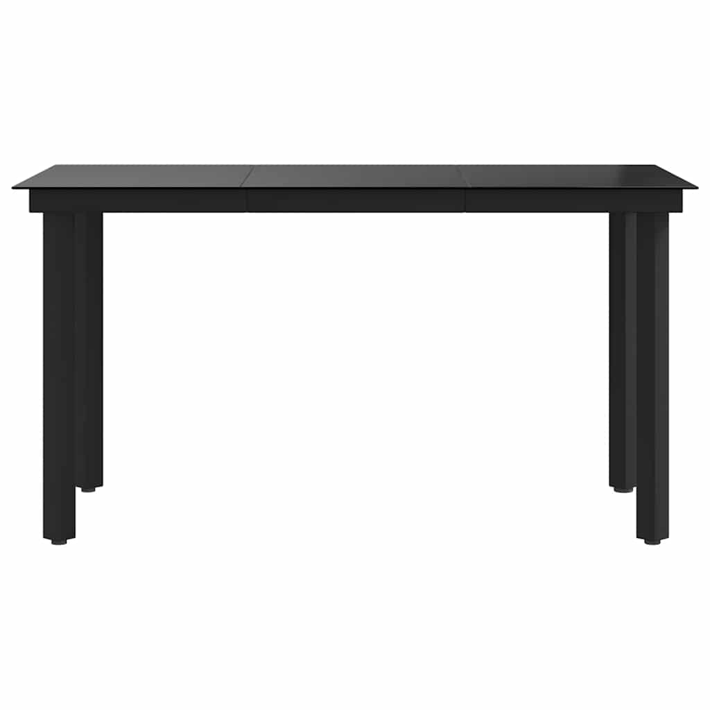 vidaXL Garten-Esstisch Schwarz 140x70x74 cm Stahl und Glas