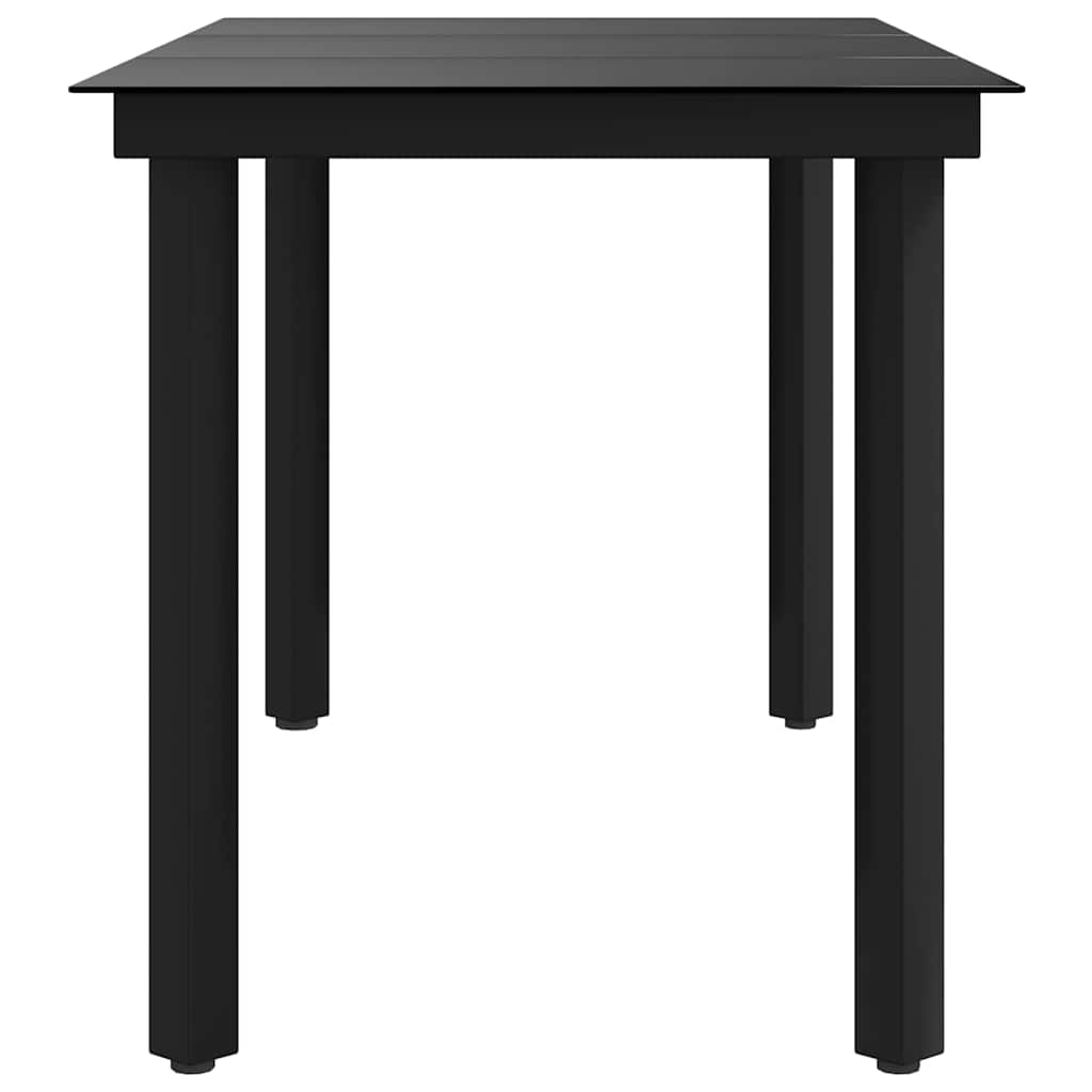 vidaXL Garten-Esstisch Schwarz 140x70x74 cm Stahl und Glas