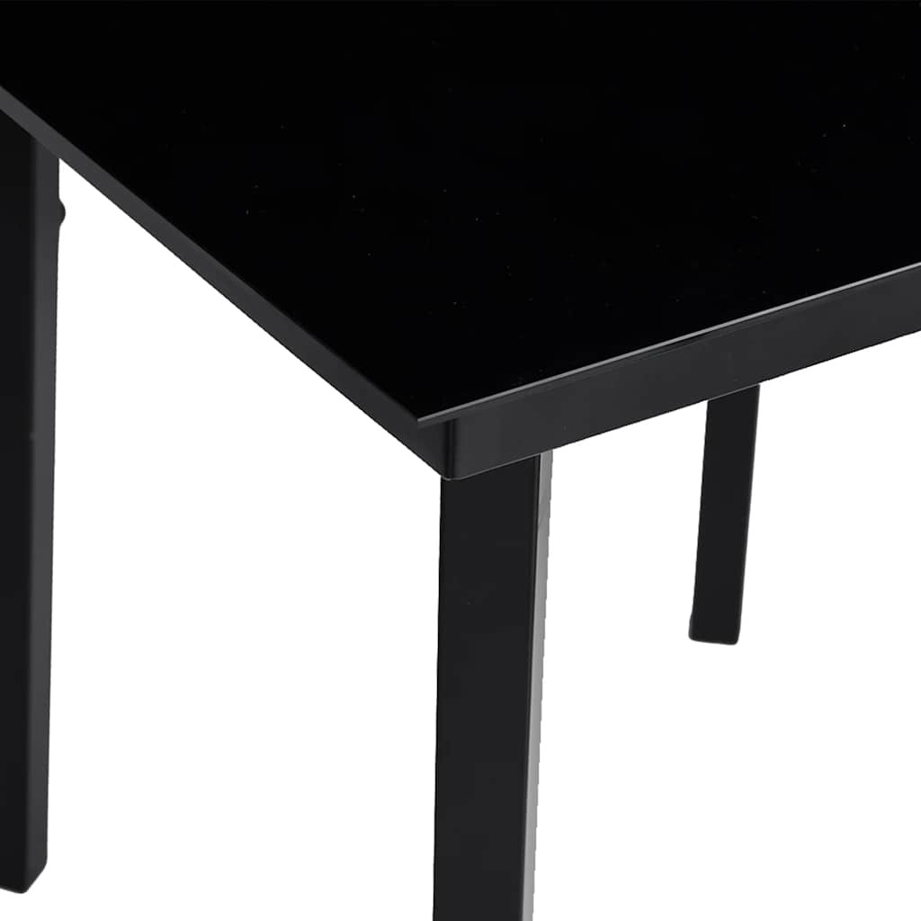 vidaXL Garten-Esstisch Schwarz 140x70x74 cm Stahl und Glas