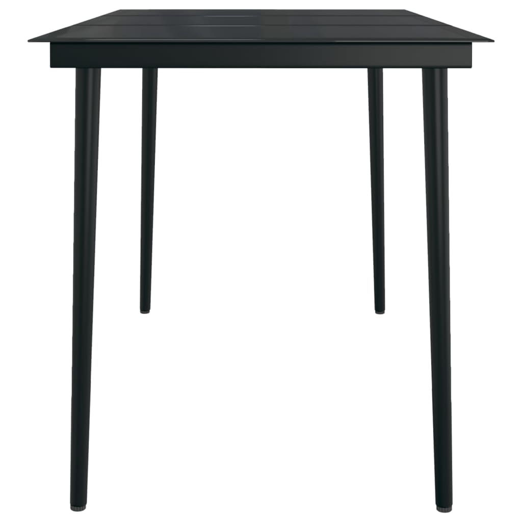 vidaXL Garten-Esstisch Schwarz 140x70x74 cm Stahl und Glas