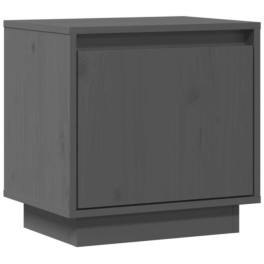 vidaXL Nachttisch Grau 40x30x40 cm Massivholz Kiefer
