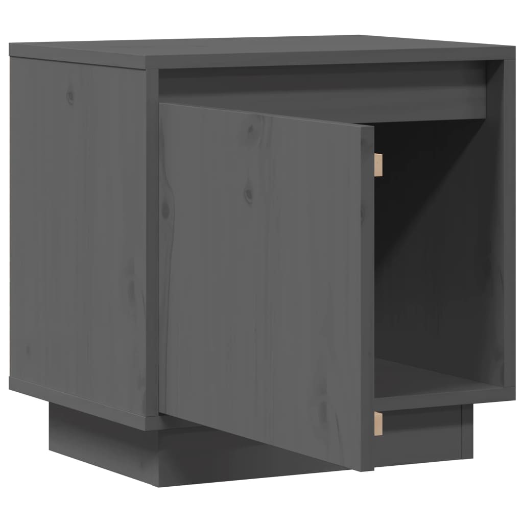 vidaXL Nachttisch Grau 40x30x40 cm Massivholz Kiefer