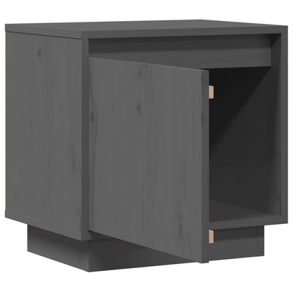 vidaXL Nachttisch Grau 40x30x40 cm Massivholz Kiefer