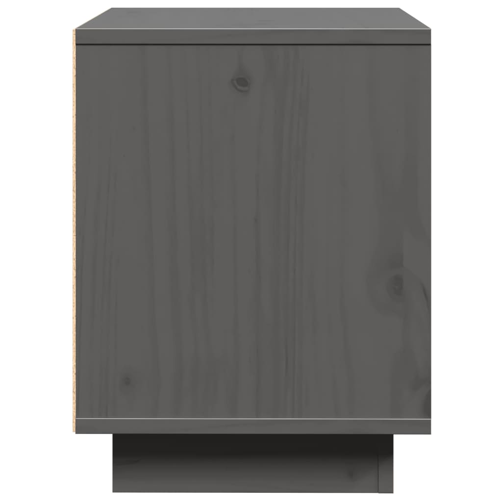 vidaXL Nachttisch Grau 40x30x40 cm Massivholz Kiefer