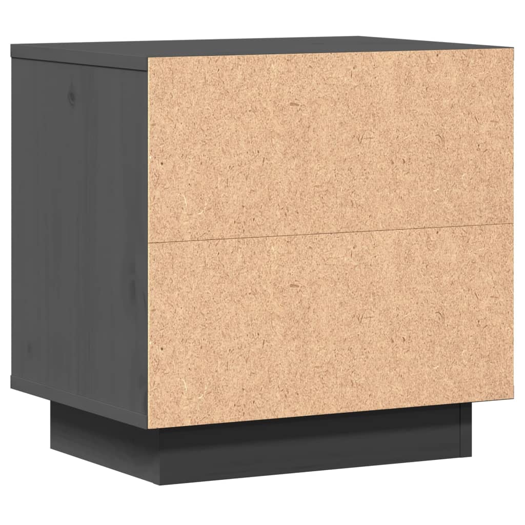 vidaXL Nachttisch Grau 40x30x40 cm Massivholz Kiefer