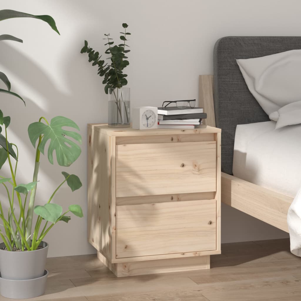 vidaXL Tables de chevet 2 pcs 40x35x50 cm Bois de pin massif