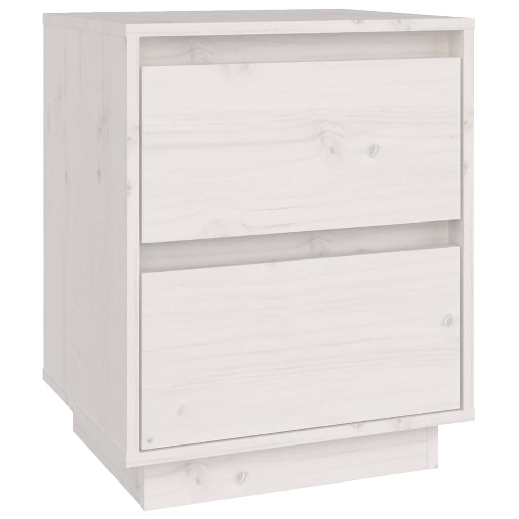 vidaXL Tables de chevet 2 pcs Blanc 40x35x50 cm Bois de pin massif