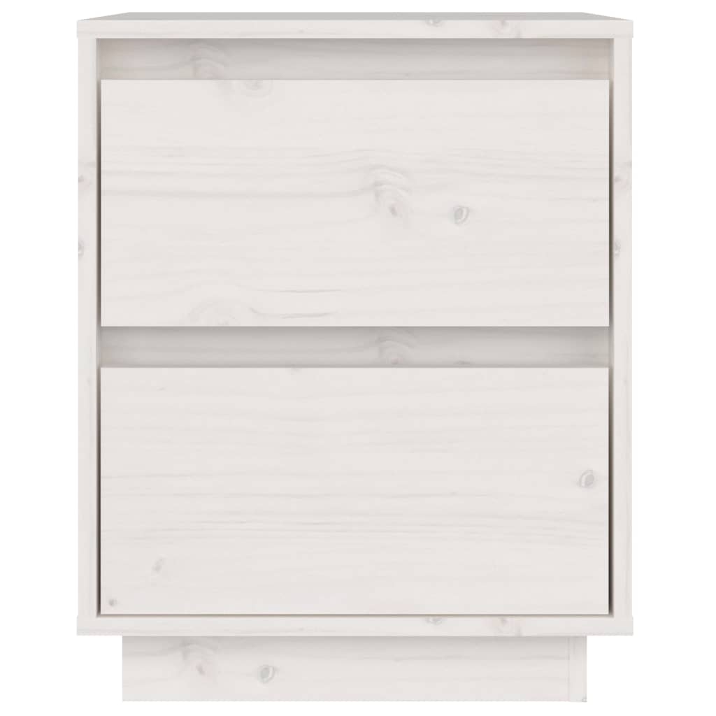 vidaXL Tables de chevet 2 pcs Blanc 40x35x50 cm Bois de pin massif