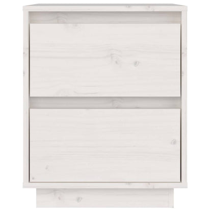 vidaXL Tables de chevet 2 pcs Blanc 40x35x50 cm Bois de pin massif
