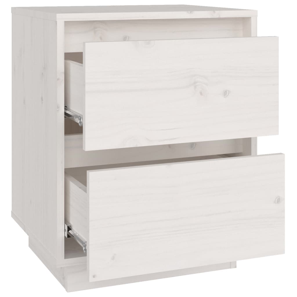 vidaXL Tables de chevet 2 pcs Blanc 40x35x50 cm Bois de pin massif