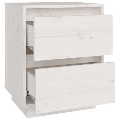 vidaXL Tables de chevet 2 pcs Blanc 40x35x50 cm Bois de pin massif