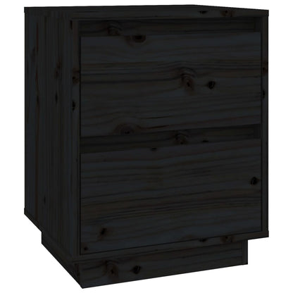 vidaXL Tables de chevet 2 pcs Noir 40x35x50 cm Bois de pin massif