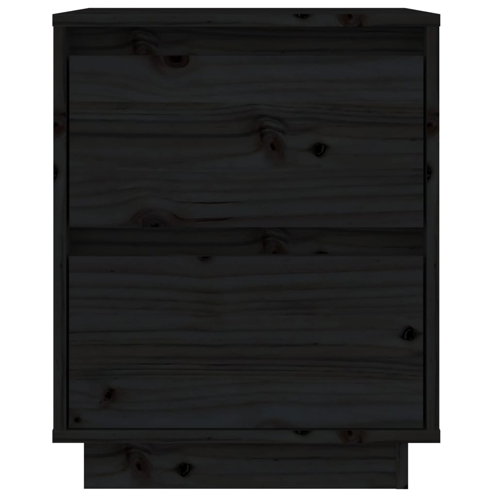 vidaXL Tables de chevet 2 pcs Noir 40x35x50 cm Bois de pin massif