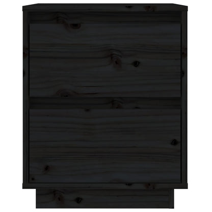 vidaXL Tables de chevet 2 pcs Noir 40x35x50 cm Bois de pin massif