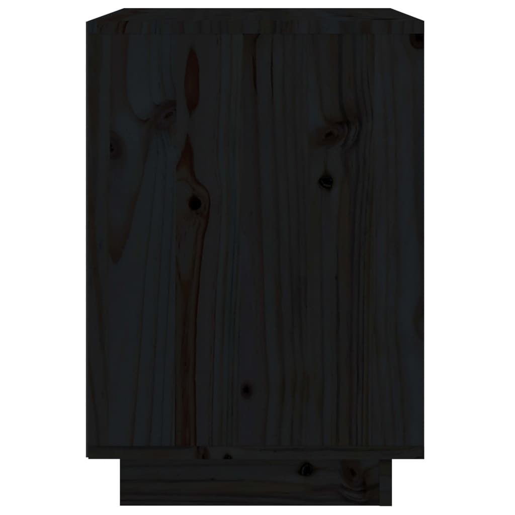 vidaXL Tables de chevet 2 pcs Noir 40x35x50 cm Bois de pin massif