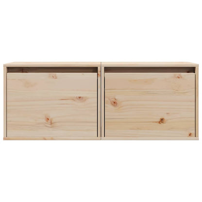 vidaXL Wandschränke 2 Stk. 45x30x35 cm Massivholz Kiefer