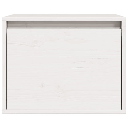 vidaXL Wandschrank Weiß 45x30x35 cm Massivholz Kiefer