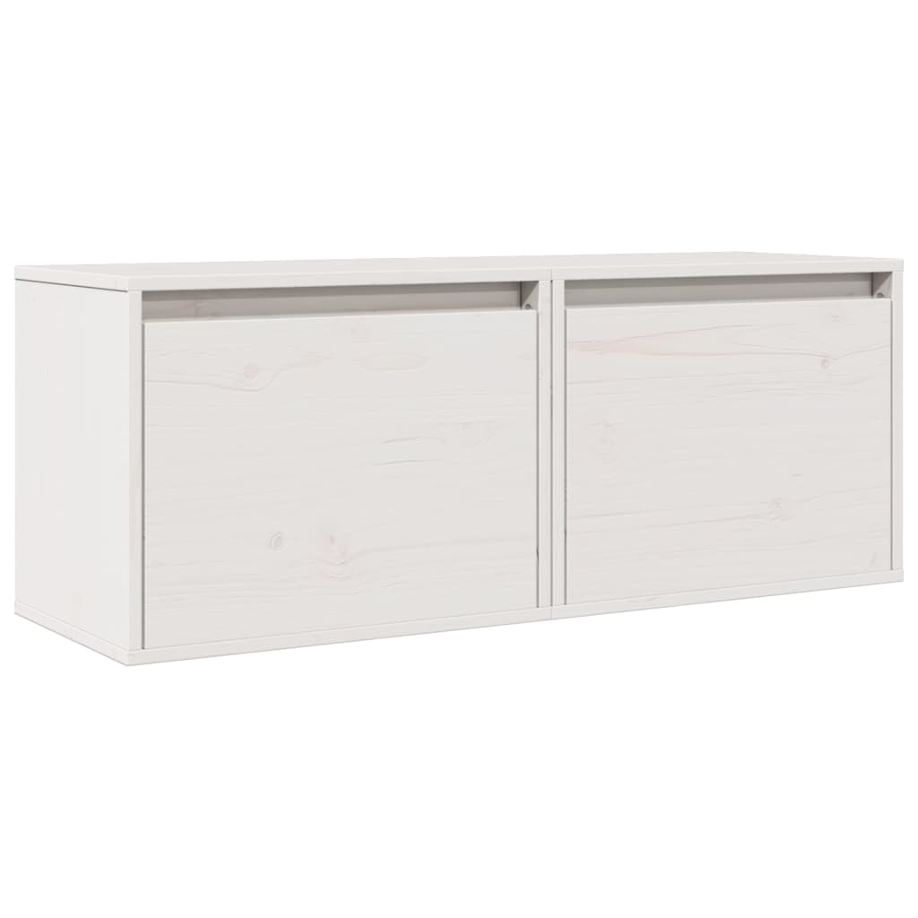 vidaXL Wandschränke 2 Stk. Weiß 45x30x35 cm Massivholz Kiefer