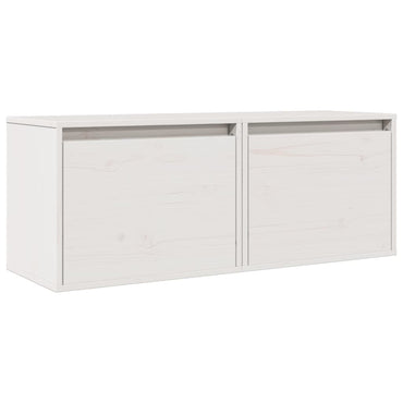 vidaXL Wandschränke 2 Stk. Weiß 45x30x35 cm Massivholz Kiefer