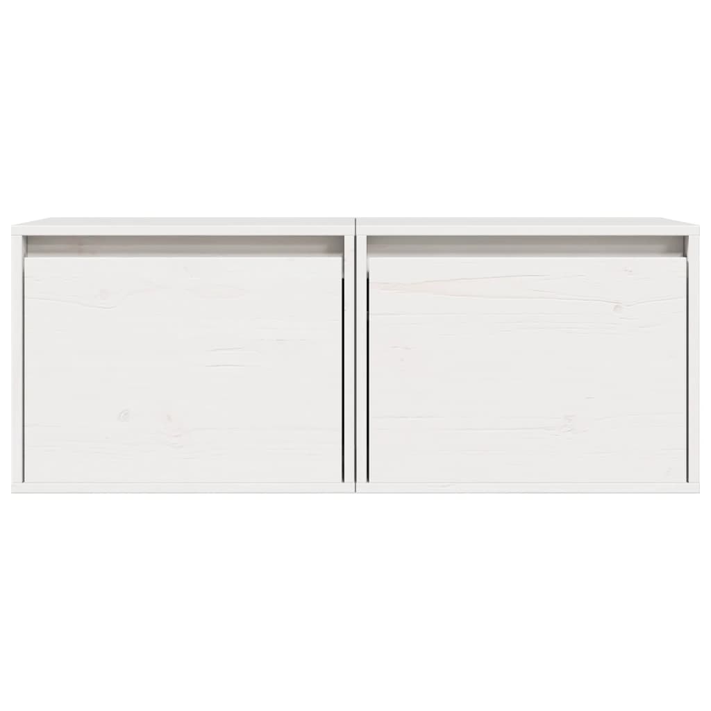 vidaXL Wandschränke 2 Stk. Weiß 45x30x35 cm Massivholz Kiefer