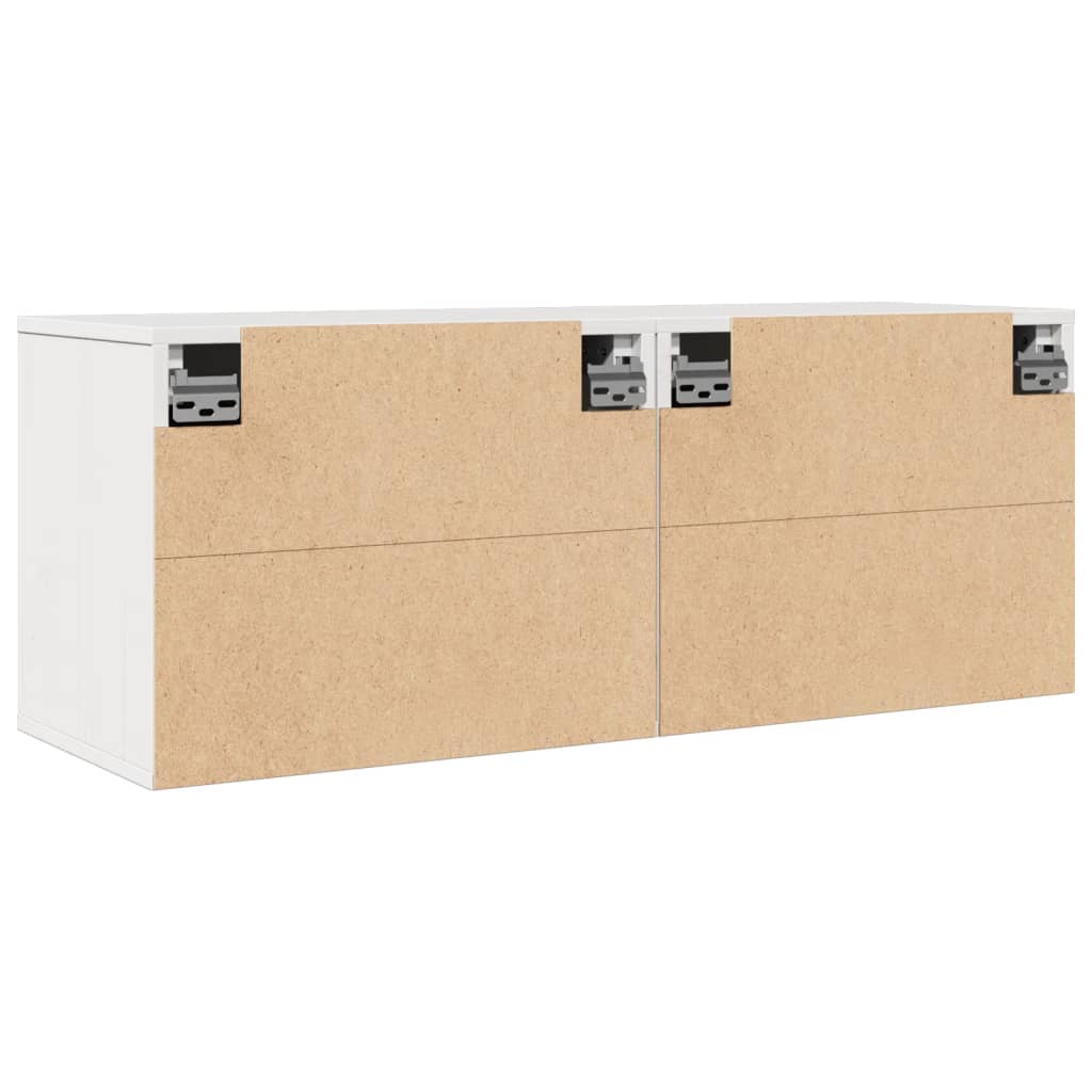 vidaXL Wandschränke 2 Stk. Weiß 45x30x35 cm Massivholz Kiefer