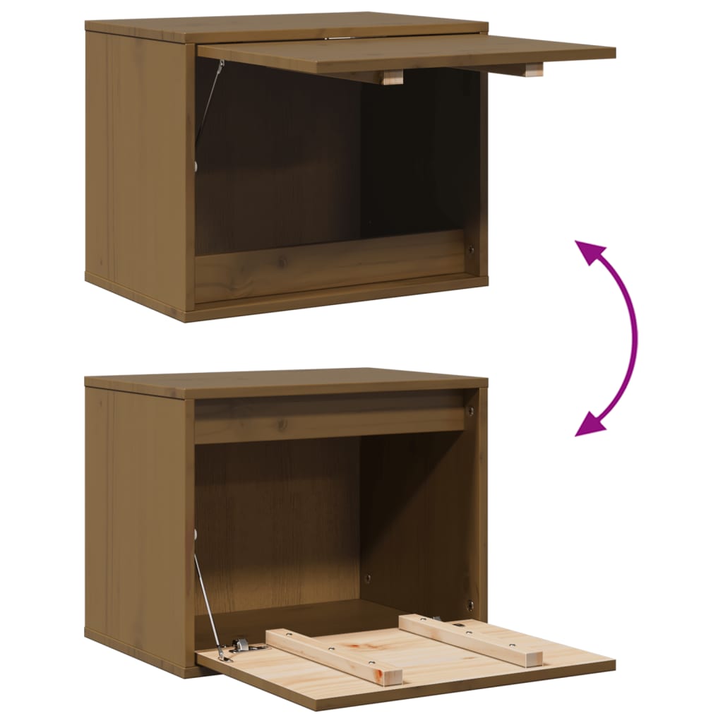 vidaXL Wandschrank Honigbraun 45x30x35 cm Massivholz Kiefer