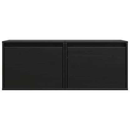 vidaXL Wandschränke 2 Stk. Schwarz 45x30x35 cm Massivholz Kiefer
