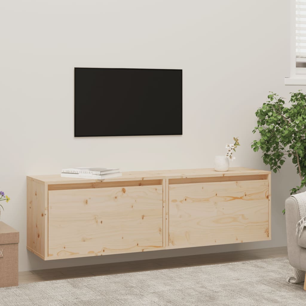 vidaXL Armoires murales 2 pcs. 60x30x35 cm Bois de pin massif