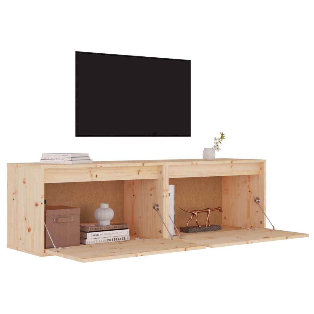 vidaXL Armoires murales 2 pcs. 60x30x35 cm Bois de pin massif