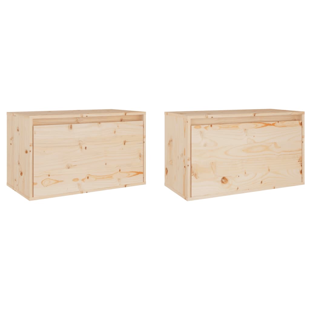 vidaXL Armoires murales 2 pcs. 60x30x35 cm Bois de pin massif