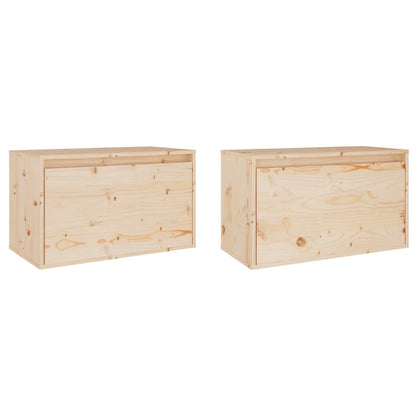vidaXL Armoires murales 2 pcs. 60x30x35 cm Bois de pin massif