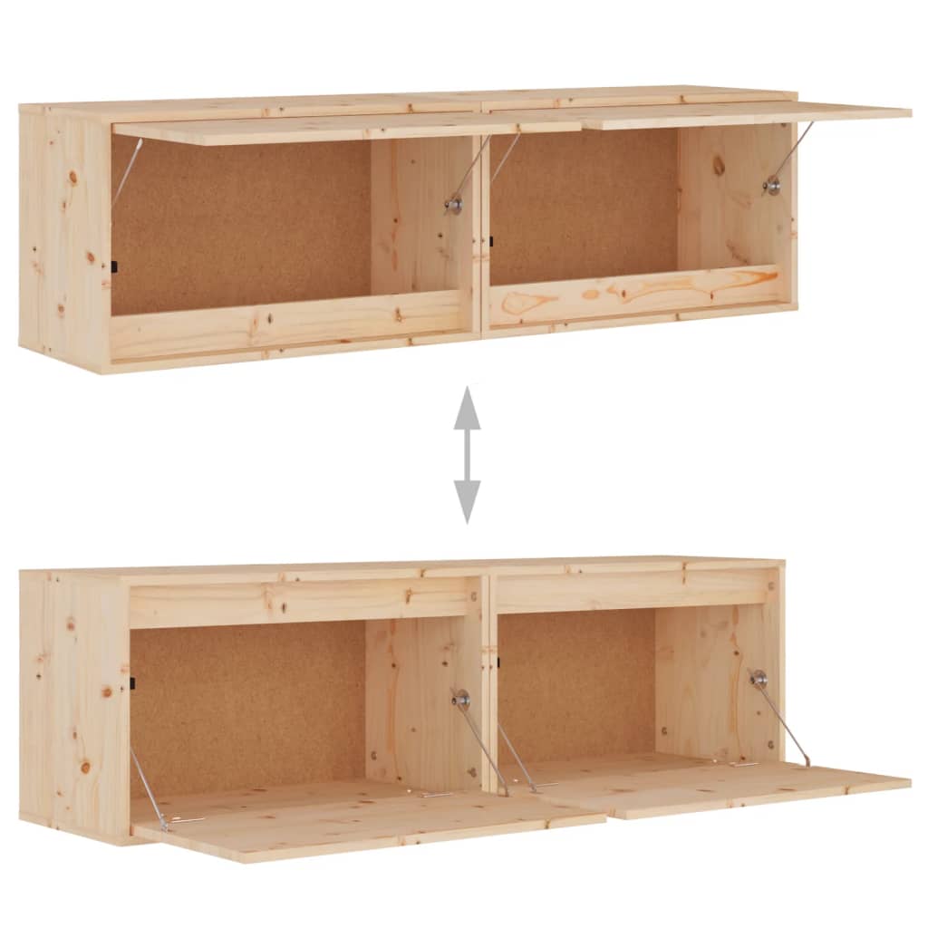 vidaXL Armoires murales 2 pcs. 60x30x35 cm Bois de pin massif