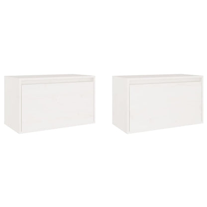 vidaXL Wandschränke 2 Stk. Weiß 60x30x35 cm Massivholz Kiefer