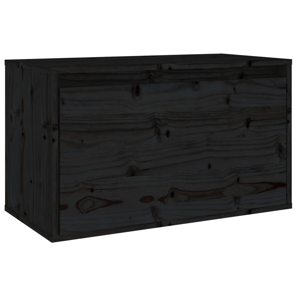 vidaXL Armoire murale noire 60x30x35 cm Bois de pin massif