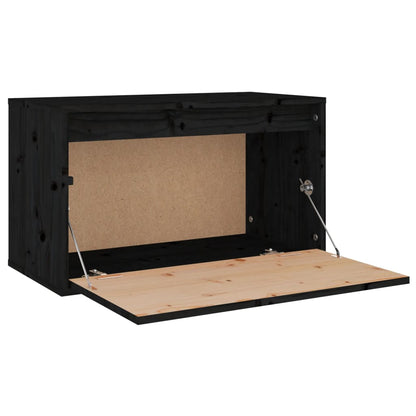 vidaXL Armoire murale noire 60x30x35 cm Bois de pin massif