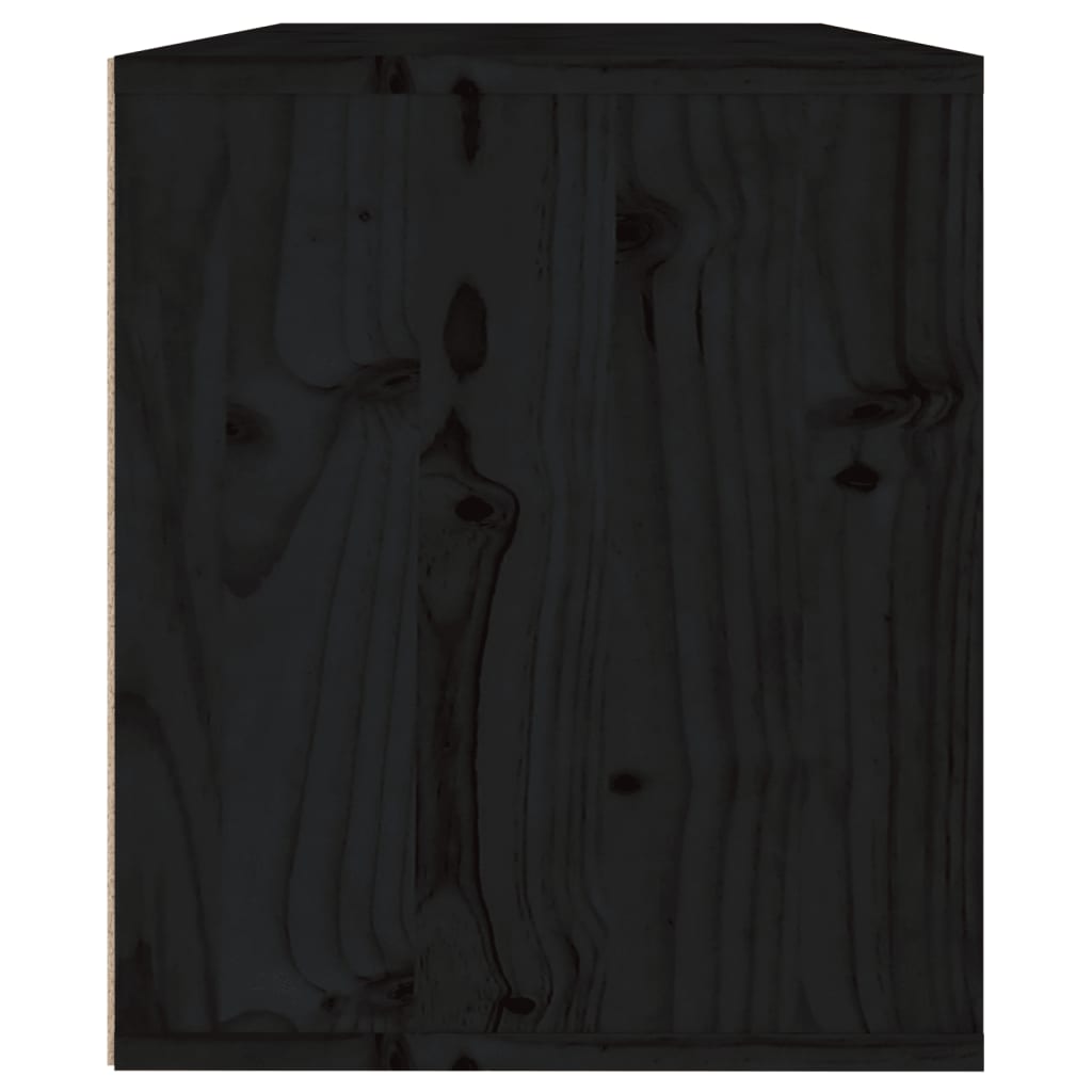 vidaXL Armoire murale noire 60x30x35 cm Bois de pin massif