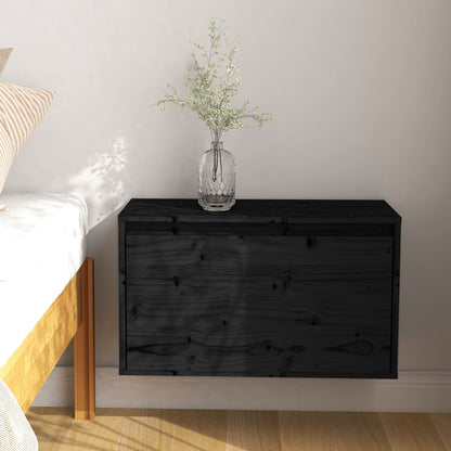 vidaXL Armoire murale noire 60x30x35 cm Bois de pin massif