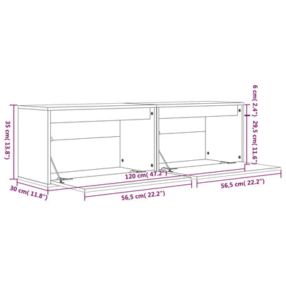 vidaXL Wandschränke 2 Stk. Schwarz 60x30x35 cm Massivholz Kiefer