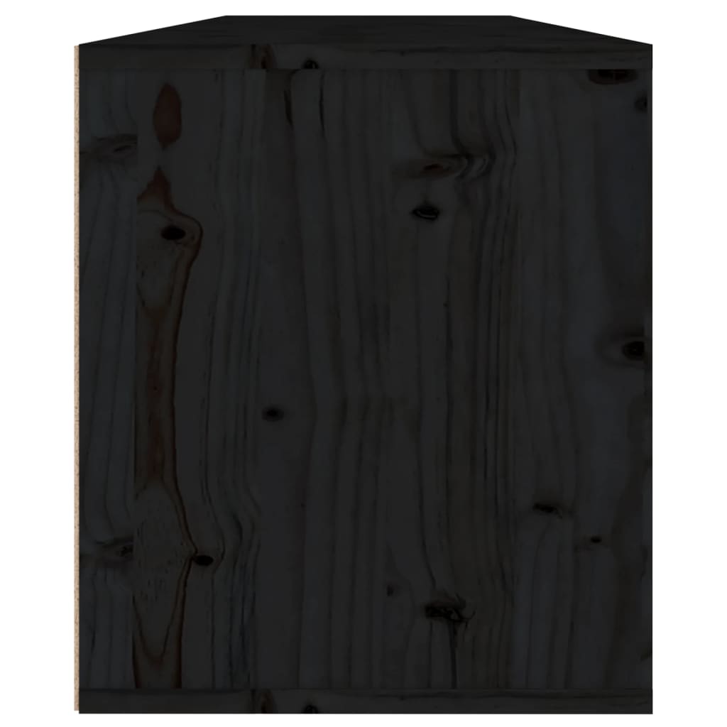 vidaXL Wandschränke 2 Stk. Schwarz 60x30x35 cm Massivholz Kiefer
