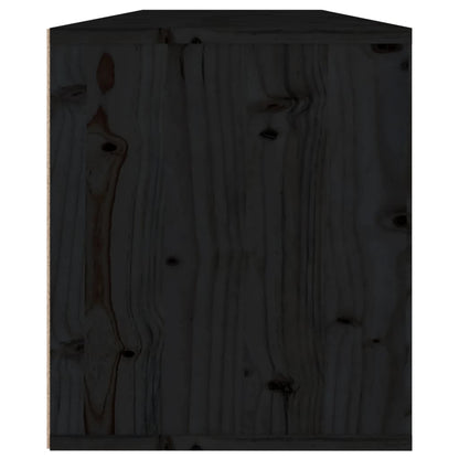 vidaXL Wandschränke 2 Stk. Schwarz 60x30x35 cm Massivholz Kiefer